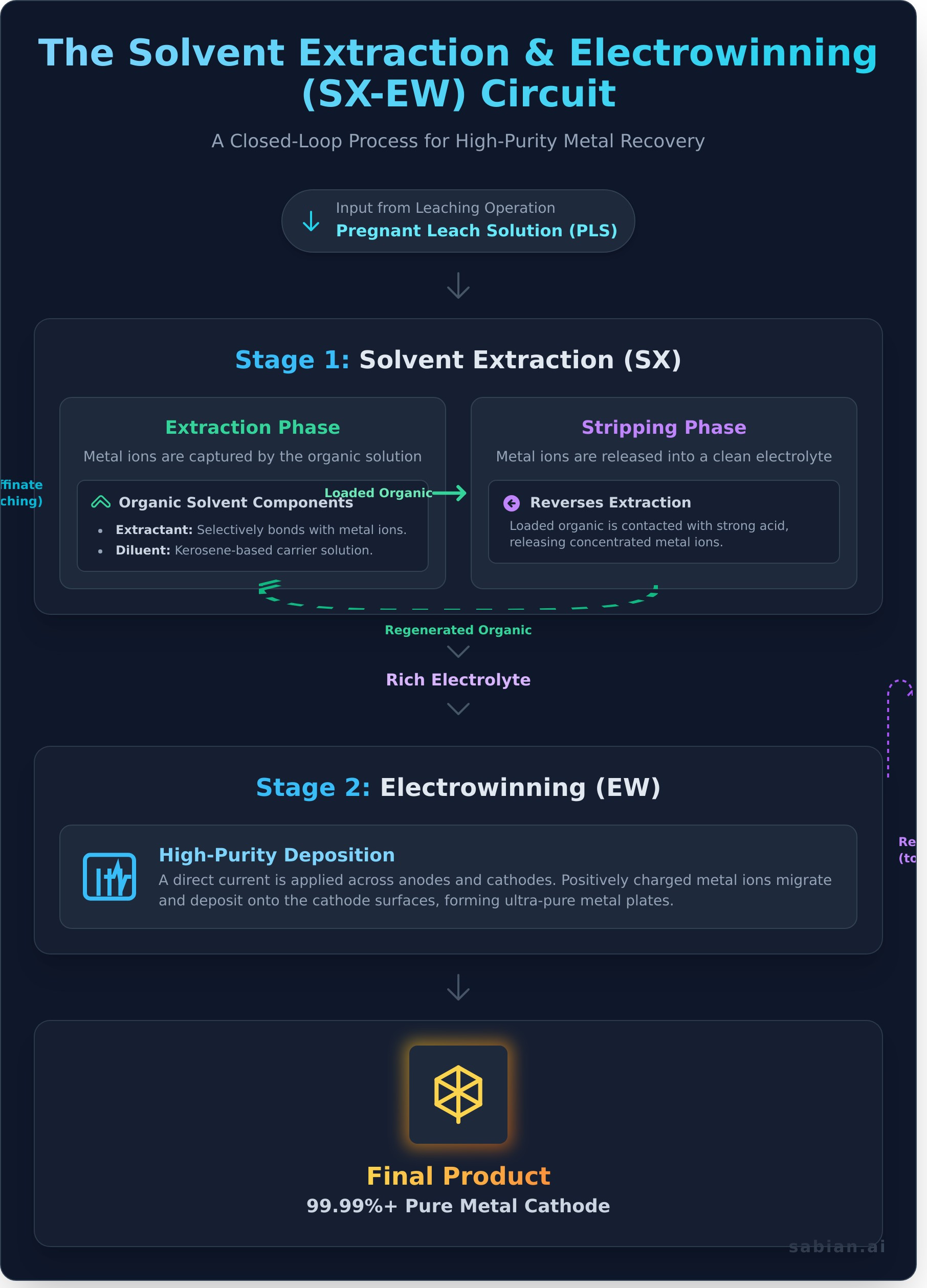 Optimizing Solvent Extraction Electrowinning (SX-EW) with AI Process Control - Infographic